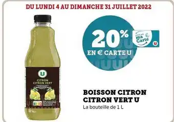 Super U Boisson Citron Citron Vert U offre