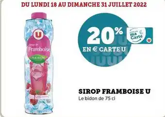 Super U Sirop Framboise U offre