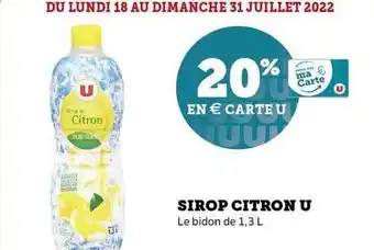 Super U Sirop Citron U offre