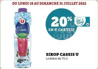 Super U Sirop Cassis U offre
