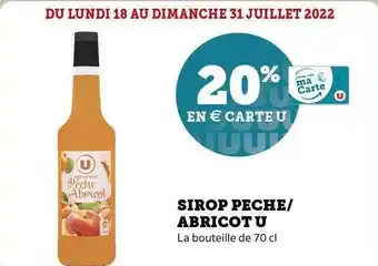 Super U Sirop Pêche-abricot U offre