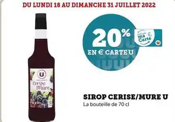Super U Sirop Cerise - Mûre U offre