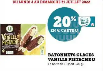 Bâtonnets Glacés Vanille Pistache U
