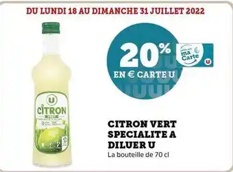 Super U Citron Vert Spécialité à Diluer U offre