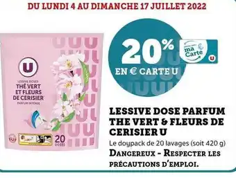 Super U Lessive Dose Parfum The Vert & Fleurs De Cerisier U offre