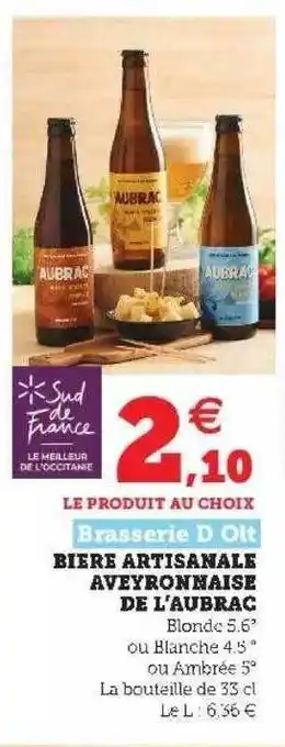 Bière Artisanale Aveyronnaise De L'aubrac Brasserie D'olt