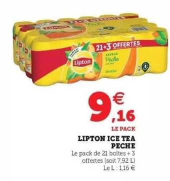 Super U Lipton Ice Tea Pêche offre