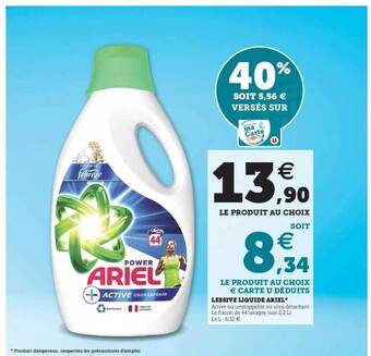 Super U Lessive Liquide Ariel offre