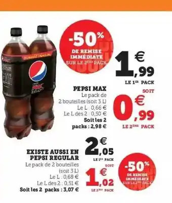 Super U Pespi Max Existe Aussi En Pepsi Regular offre