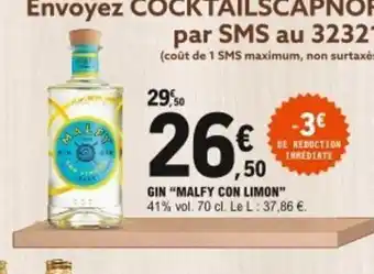 E.Leclerc Gin Malfy Con Limon offre