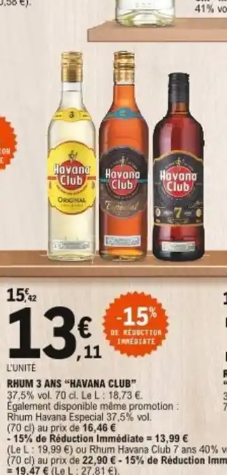 E.Leclerc Rhum 3 Ans Havana Club offre