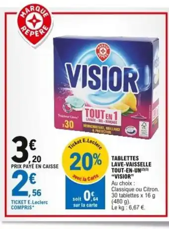 E.Leclerc Visior Tablettes Lave-Vaisselle Tout-En-Un offre