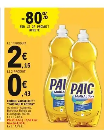 E.Leclerc Paic Multi Action Liquide Vaisselle offre