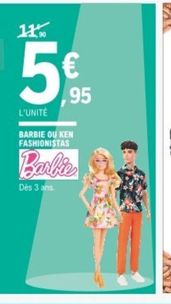 E.Leclerc Barbie Ou Ken Fashionistas offre