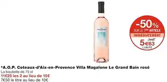 Monoprix A.o.p. coteaux-d’aix-en-provence villa magalone le grand bain rosé offre