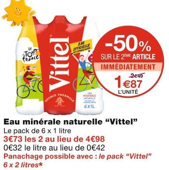 Monoprix Vittel eau minérale naturelle offre