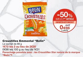 Monoprix Belin croustilles emmental offre