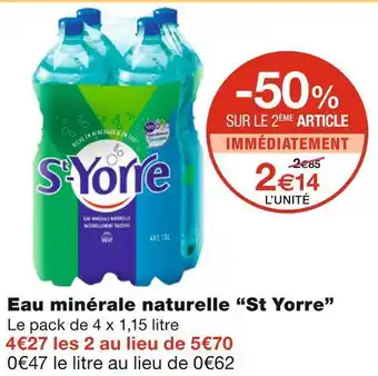 Monoprix St yorre eau minérale naturelle offre