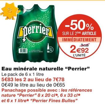 Monoprix Perrier eau minérale naturelle offre