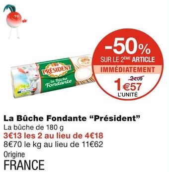 Monoprix Président la bûche fondante offre
