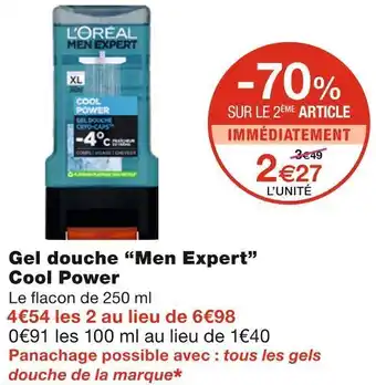 Monoprix L'oréal men expert gel douche cool power offre