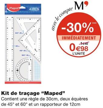 Monoprix Maped kit de traçage offre