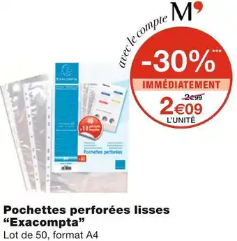 Exacompta pochettes perforées lisses