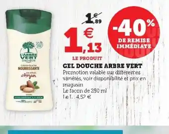 Super U Gel Douche Arbre Vert offre