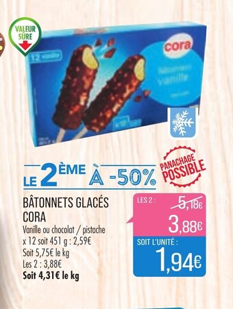 Match Båtonnets Glacés Cora offre