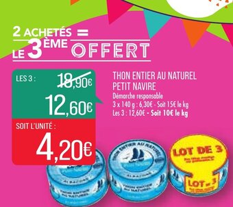 Match Thon Entier Au Naturel Petit Navire offre