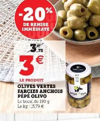 Olives Hertes Farcies Anchois Pépé Olivo