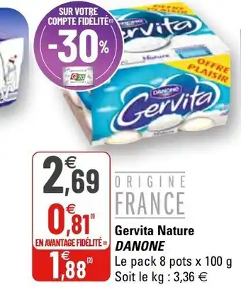G20 Gervita Nature Danone offre