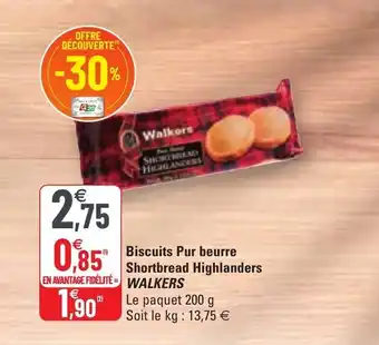 G20 WALKERS biscuits pur beurre shortbread highlanders offre