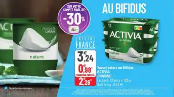 G20 ACTIVIA DANONE yaourt nature au bifidus offre