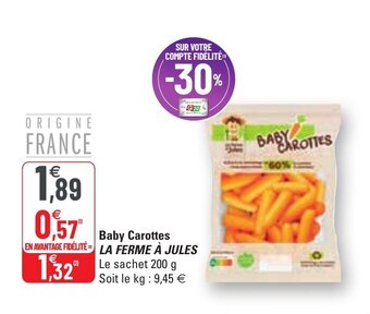 G20 LA FERME A JULES baby carottes offre