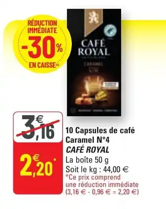 G20 CAFÉ ROYAL 10 capsules de café caramel N4 offre