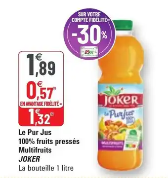 G20 JOKER le pur jus 100% fruits pressés multifruits offre
