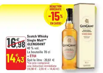 G20 GLENGRANT scotch whisky single malt offre
