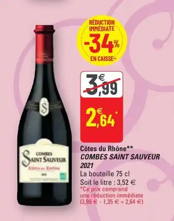 G20 COMBES SAINT SAUVEUR 2021 côtes du rhône offre
