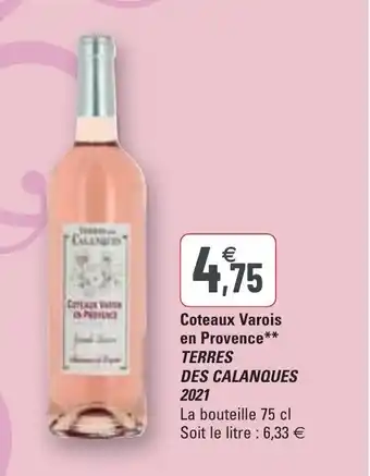 G20 TERRES DES CALANQUES 2021 coteaux varois en provence offre