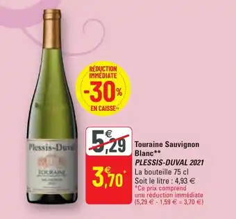 G20 PLESSIS-DUVAL 2021 touraine sauvignon blanc offre