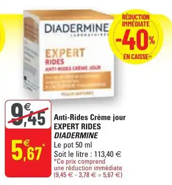 G20 EXPERT RIDES DIADERMINE anti-rides crème jour offre