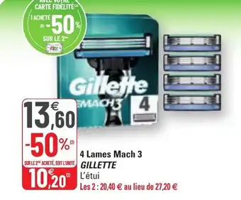G20 GILLETTE 4 lames mach 3 offre