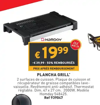 Trafic HOMDAY plancha grill offre