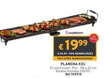 Trafic HOMDAY plancha XXL offre