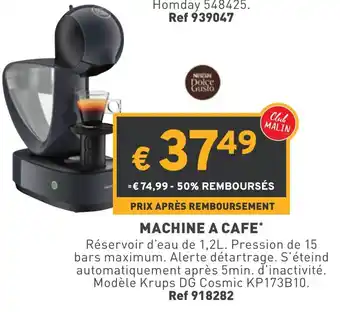 Trafic Machine a cafe offre