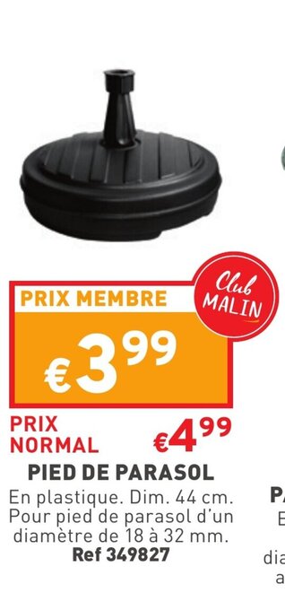 Trafic Pied de parasol offre