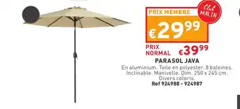 Trafic Parasol java offre