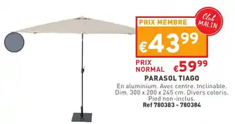 Trafic Parasol tiago offre