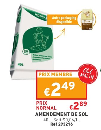 Trafic Amendement de sol offre